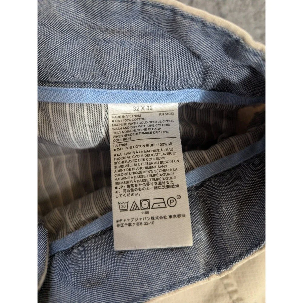 Banana Republic Kentfield Pants Mens 32x32 Beige Slim Cotton Chinos